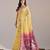 Yellow muga cotton resham woven pichwai pallu saree with zari border & contrast blouse