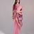 Pink muga cotton resham woven pichwai pallu saree with zari border & contrast blouse
