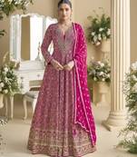 heavy real georgette anarkali gown with sequins & swarovski diamond work | anarkali for party & wedding