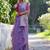 Lavender soft muga cotton resham woven saree with jamdani pallu, zari touch-up & blouse – traditional weaving design