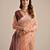 Peach muga cotton resham woven saree with traditional weaving border & fancy pallu