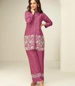 Pink Chinon Silk Embroidery & Cut Work Cord Set