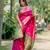 Pink banarasi katan silk saree with all over zari weaving & rich contrast pallu
