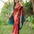 Maroon banarasi katan silk saree with all over zari weaving & rich contrast pallu