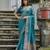 Teal green soft silk kalyani saree with small zari butties & broad zari border