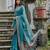 Teal green soft silk kalyani saree with small zari butties & broad zari border