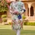 Beige floral heavy rayon embroidered kurta with cotton pajama for men