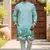 Sky blue heavy rayon embroidered kurta with cotton pajama for men