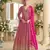 Rani pink real georgette readymade anarkali gown with embroidery & sequence work Full stitched free size