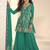 Rama green chinon silk embroidered plazzo suit