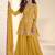 Yellow chinon silk embroidered plazzo suit