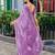 Lavender embroidery work shimmer chiffon saree with unstitched blouse