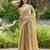 Beige embroidery work shimmer chiffon saree with unstitched blouse