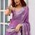 Lavender embroidery work shimmer chiffon saree with unstitched blouse
