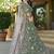 Green Gota Work & Codding Pure Cosmos Tissue Lehenga
