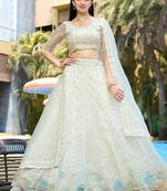 White ZARKAN & Sequence Pure Organza Lehenga