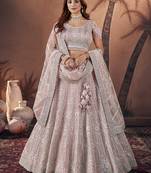 Baby Pink Hand Work & Zarkan Net Lehenga