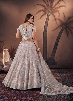 Baby Pink Hand Work & Zarkan Net Lehenga 2