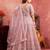 Pink Mirror Zarkan & Hand Work Net Lehenga