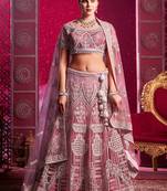Pink Codding & Sequqnce Wrok Net Lehenga