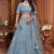 Sky Blue Zarkan Premium Net  Lehenga