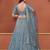 Sky Blue Zarkan Premium Net  Lehenga