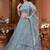 Sky Blue Zarkan Premium Net  Lehenga