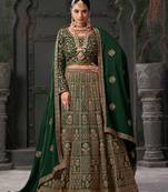 Green Codding & Zarkan Georgette Lehenga