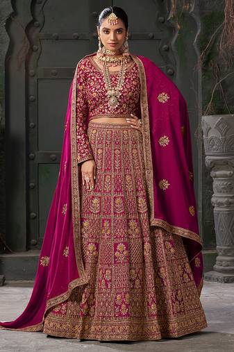 Pink Codding & Zarkan Georgette Lehenga