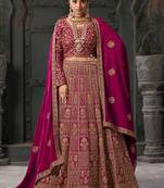 Pink Codding & Zarkan Georgette Lehenga