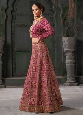 Pink Codding & Zarkan Georgette Lehenga 4