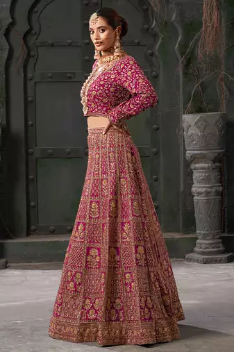 Pink Codding & Zarkan Georgette Lehenga