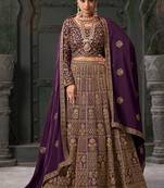 Wine Codding & Zarkan Georgette Lehenga