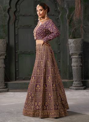 Wine Codding & Zarkan Georgette Lehenga 4