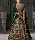 Green Codding & Zarkan Georgette Lehenga