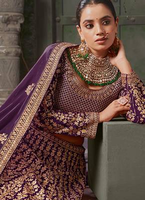 Wine Codding & Zarkan Georgette Lehenga 2
