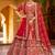 Red Embroidered & Zarkan Silk With double dupatta Lehenga