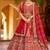 Red Embroidered & Zarkan Silk With double dupatta Lehenga