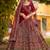Maroon Embroidered & Zarkan Silk With double dupatta Lehenga