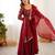 Maroon crunchy silk anarkali with bottom & dupatta set