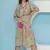 Women sea green hand embellished crepe set