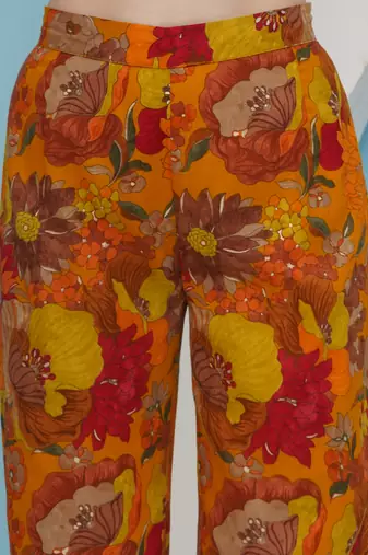 Women mustard hand embellised set
