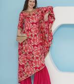 Women pink one side kaftaan with sahrara