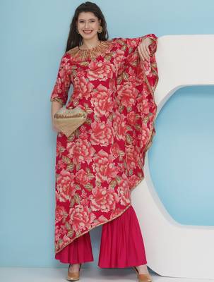 Women pink one side kaftaan with sahrara 4
