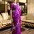Purple embroidery work shimmer chiffon saree with unstitched blouse