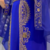 Royal Blue Embroidered Stitched Kaftan with Heavy Golden Work & Stylish Cape 
