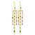 Multicolour tourmaline and cz cascade earrings in 18k gold-plated 925 silver