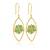 Marquise drop earrings with emerald flower & cz accents in 18k gold-plated 925 silver
