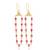 Ruby chandelier earrings in 18k gold-plated 925 silver