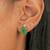 Emerald stud earrings with cz accent in 18k gold-plated 925 silver